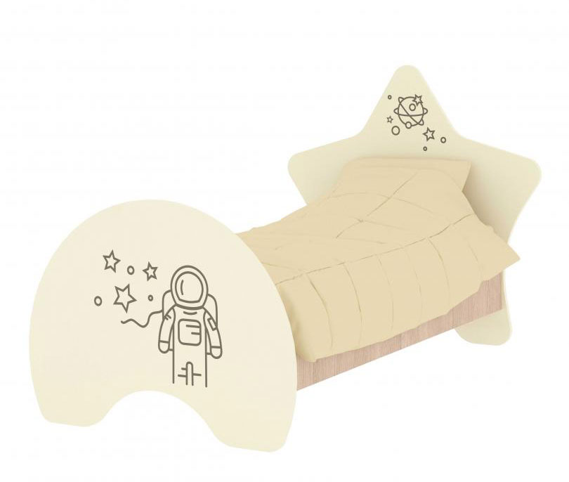 Ліжко дитяче "Таємничий всесвіт" з фотодруком, 1432х892х874 мм (ЛЕОНТЕК) (17501)